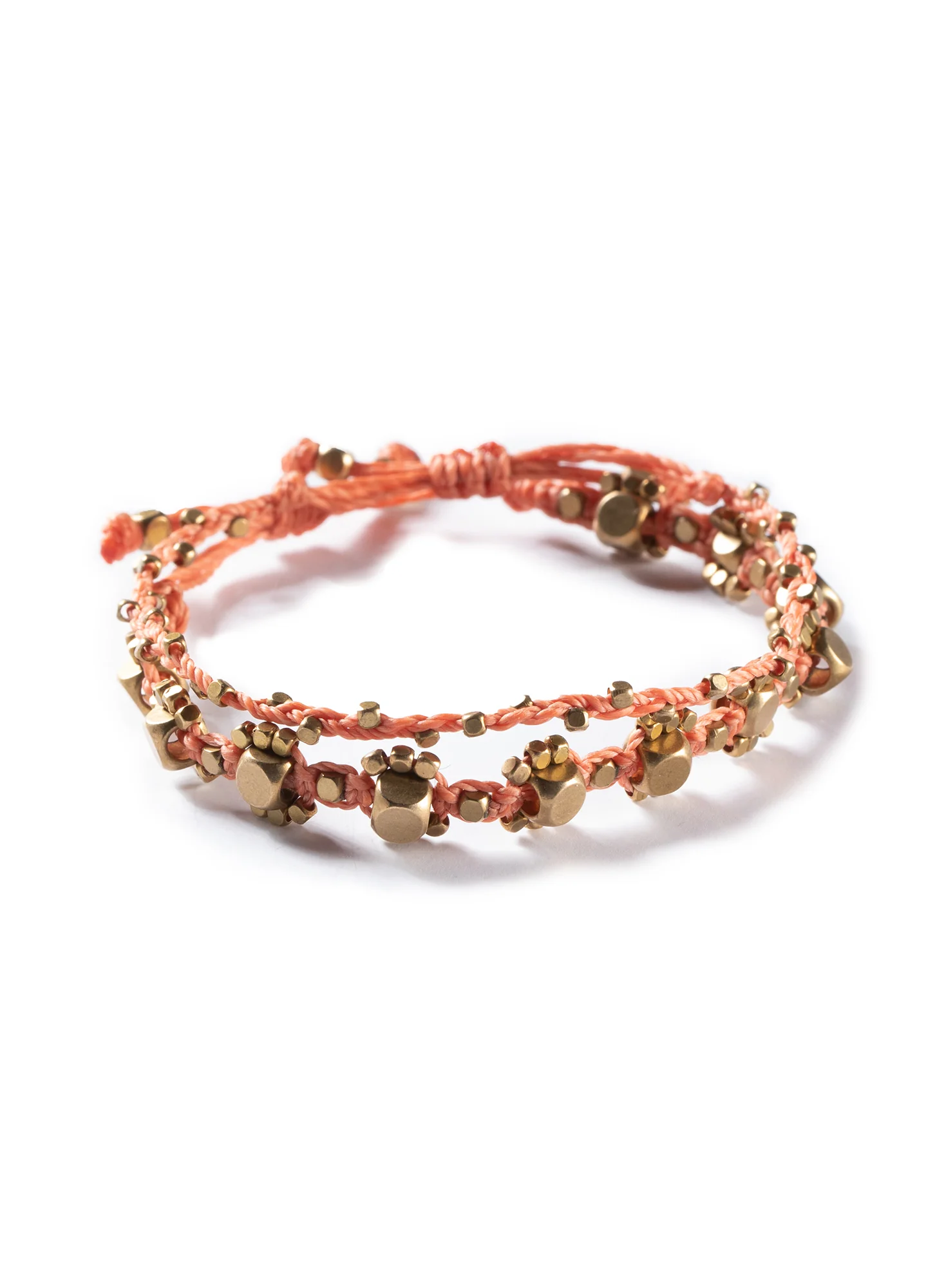 Brass Beaded Bracelets, Set Of 2