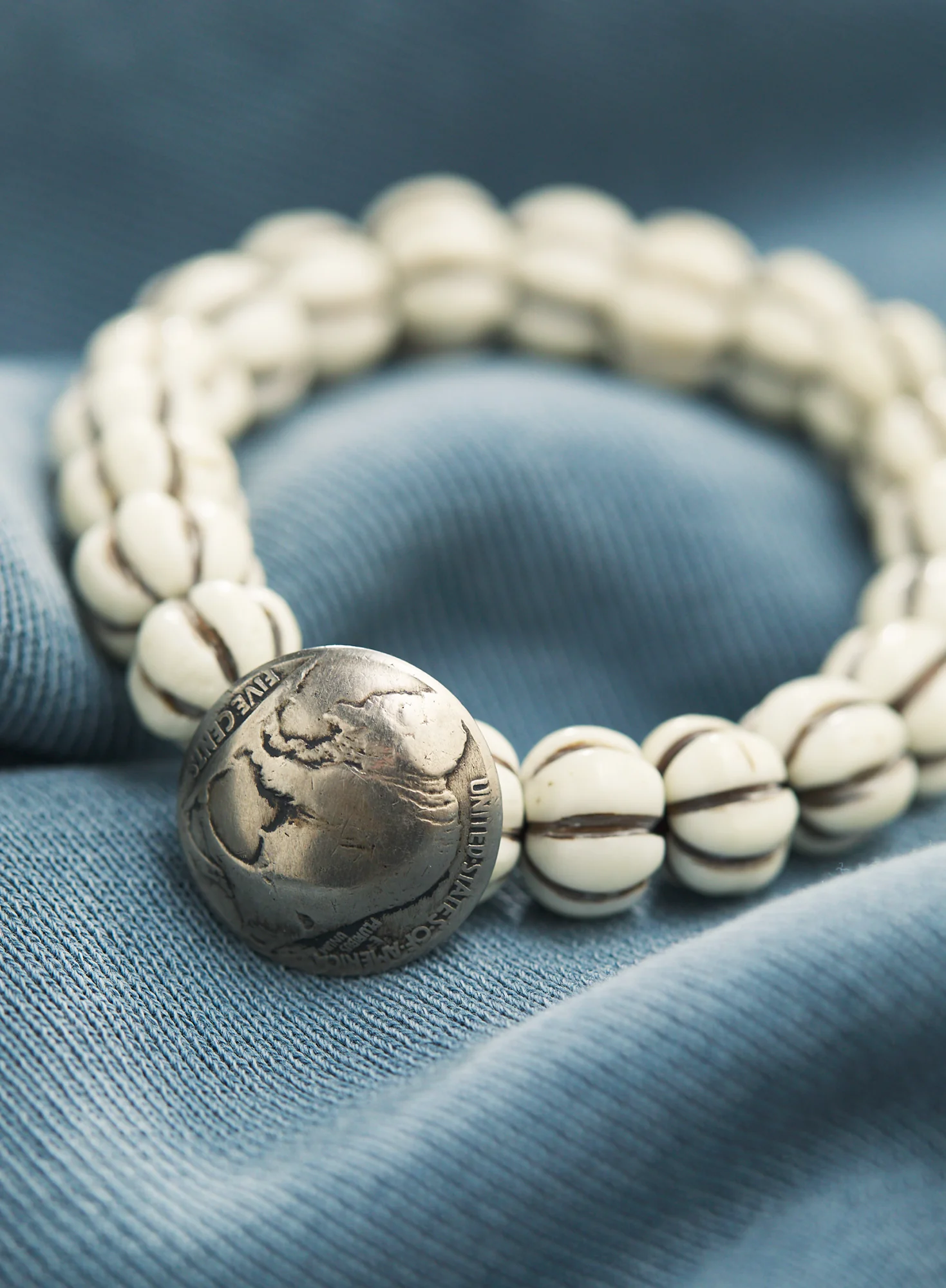Carved Horn Stretch Bracelet