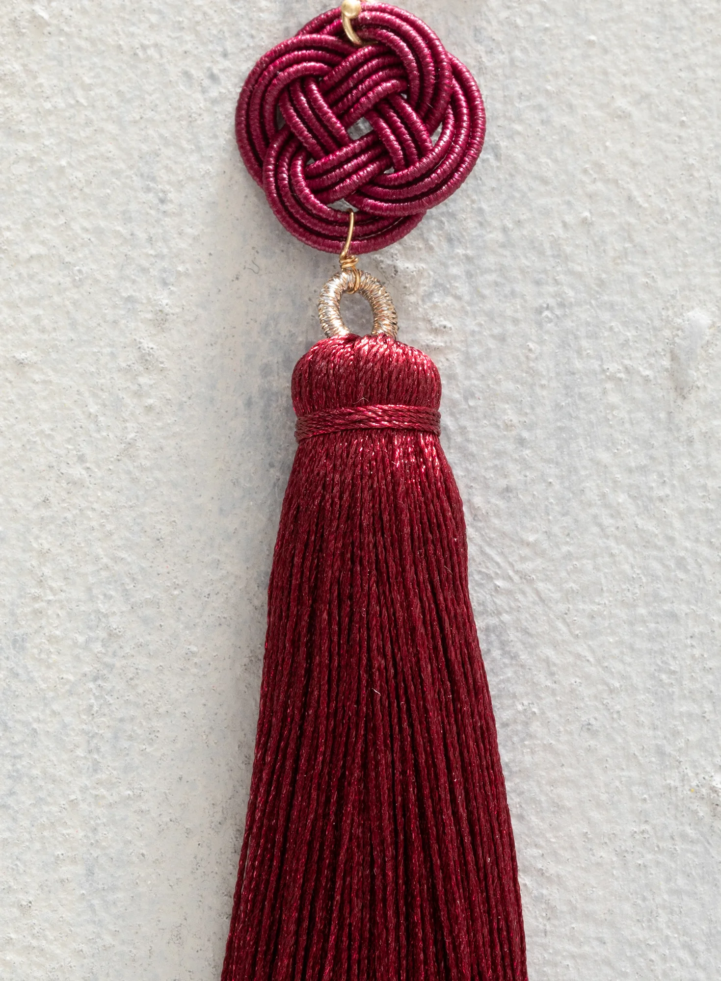 Chinese Knot Tassel Earrings - Image 2