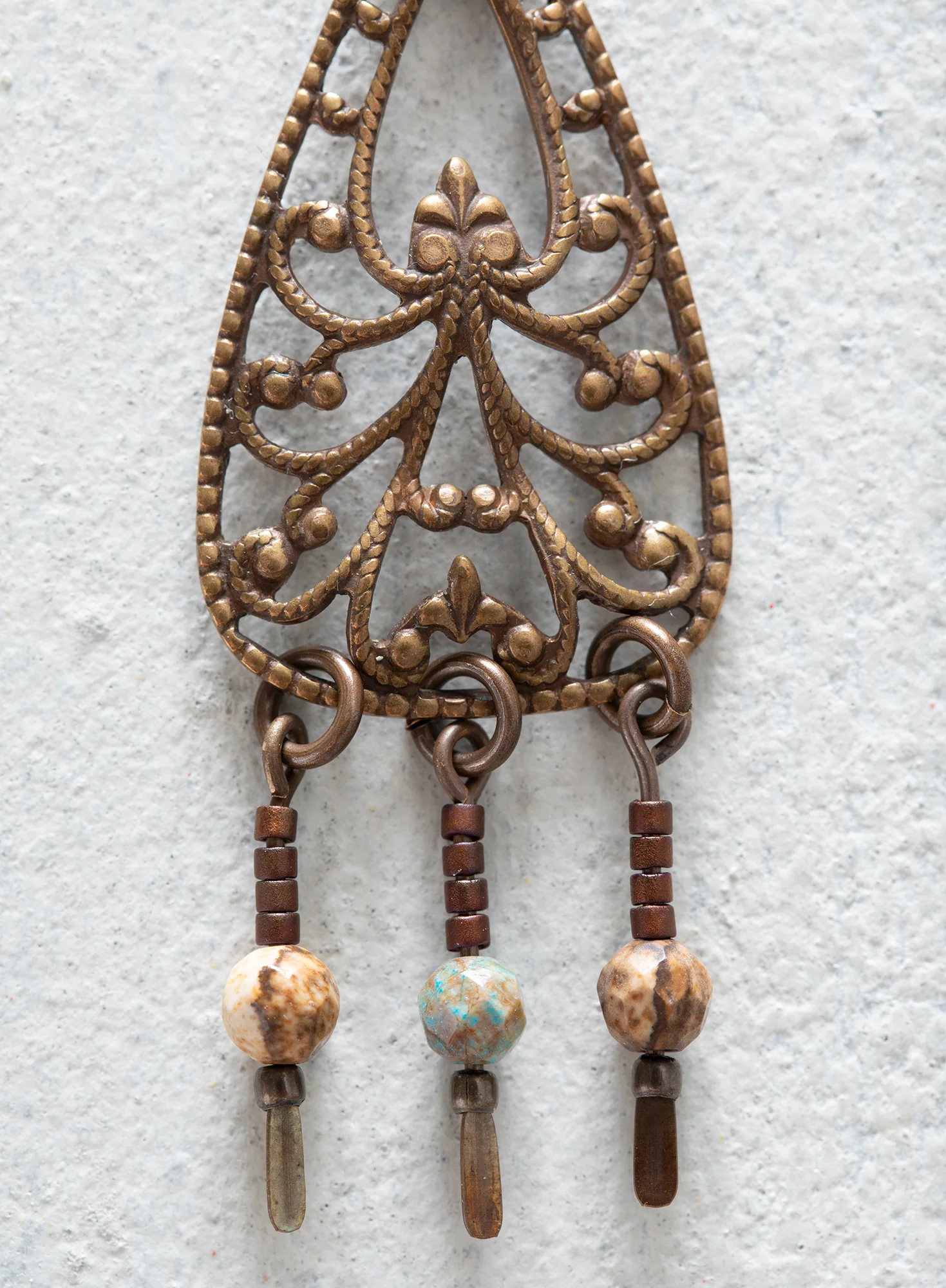 Filigree Teardrop Earrings - Image 2