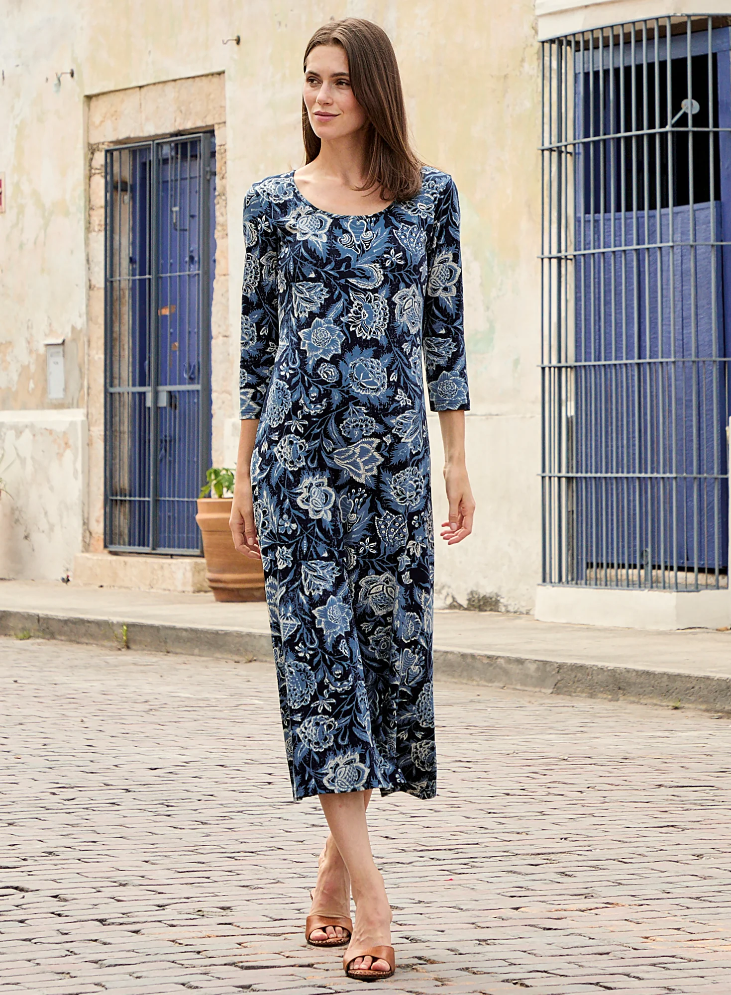 Indigo Chintz Dress - Image 5