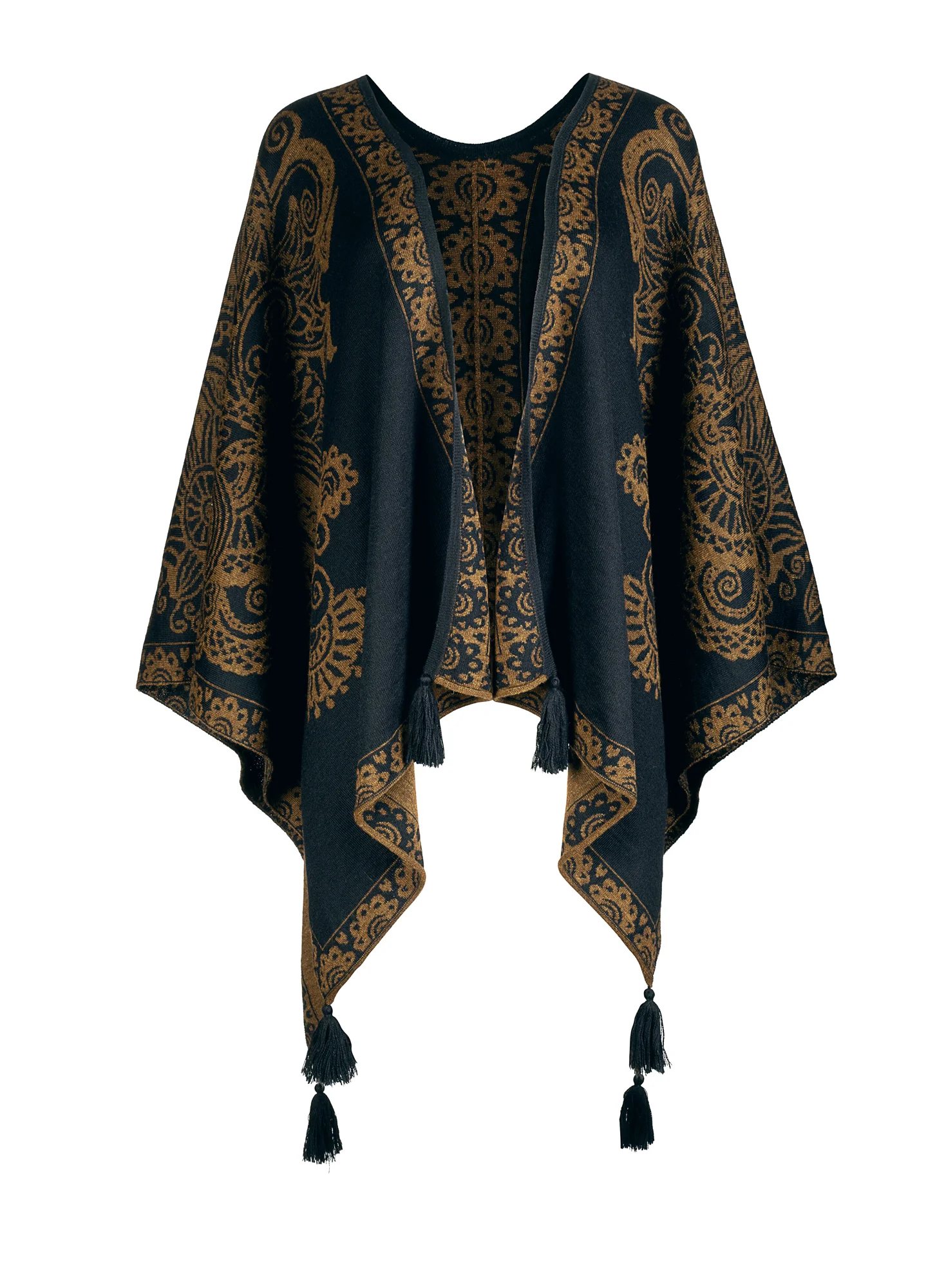 Khokhloma Reversible Ruana - Image 2