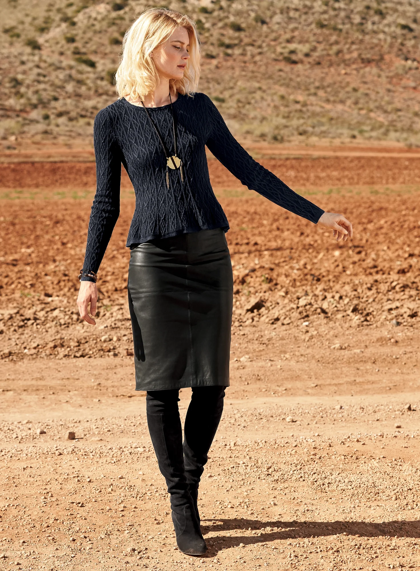 Leather Pencil Skirt - Image 5