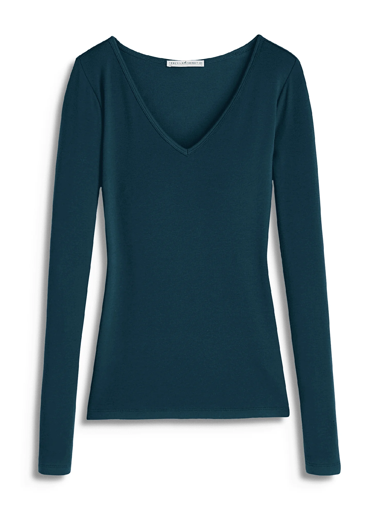 Pima Rib Knit V-Neck - Image 4